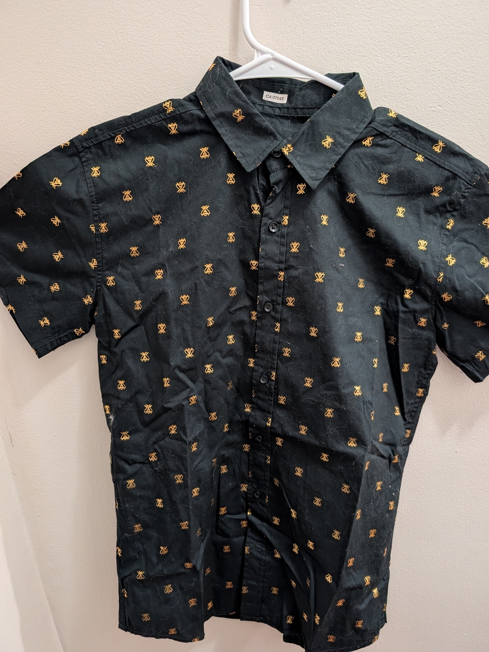 Tranq & Mayhem Boys L/14-16 Black And Gold Button Down